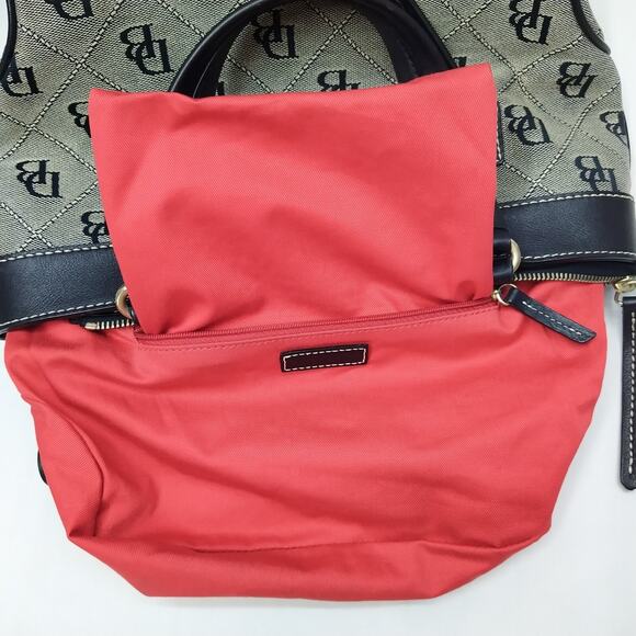 Dooney & Bourke Black Canvas Leather Trim Double Handle Mini Tote Shoulder Bag - Picture 11 of 16